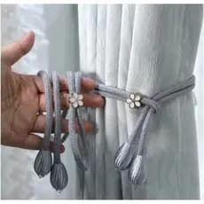 Kit 2 Prendedor De Cortina Duas  Peças Com Fivelas Ajustáveis Durável Tecido Oxford Floral Tiebacks De...
