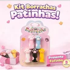 Kit 5/10/15 Borrachas Patinhas Fofas | Embalagem Presenteável