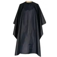 Capa De Corte Nylon Adulto Preta Lisa Para Barbeiro Cabeleireiro