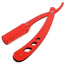 Navalha Navalhete De Barbear Aço Inox C/ 2 Travas Vermelho
