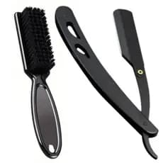 Kit Barbeiro Navalhete Barbear Profissional + Escovinha P/ Barba Degrade