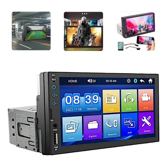 Central Multimídia Binfast Mp5 1 Din 7 Espelha Android Ios