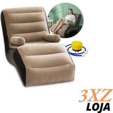 Sofá Inflável Impermeável Camping Puff Confortável Grande com Braço