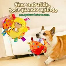 Bola de Pelúcia Sonora para Cães com Guizo Suave Morder Gastar Energia Aliviar Estresse
