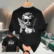 Camiseta Lançamento Angel Glasses Camisa 100% Algodão Estampada Unissex