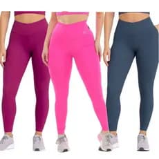 Kit com 3 Leggings Blackout Zero Transparência Conforto Máximo!