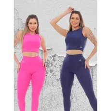 Kit 2 Conjunto Blackout Zero Transparencia Cós alto & Cropped Regata