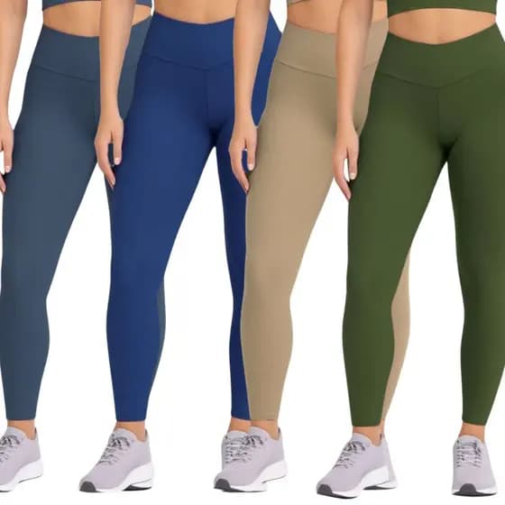 Kit com 4 Leggings Blackout Zero Transparência