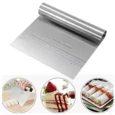 Espátula Cortador Em Inox Prática Raspador De Massa Com Cabo Tubular 22cm