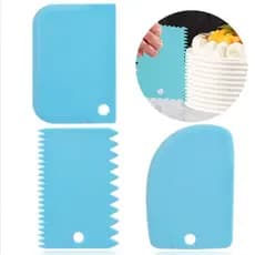 Kit 4 Espátula Decorativa Profissional Para Bolo Chantilly Cobertura Creme Recheio