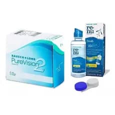 Lente de Contato Purevision 2 Bausch Lomb + Estojo + Renu60ml