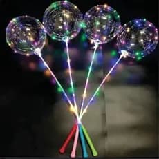 10 Balão Balões Bubble 24 polegadas 60cm Transparente Com Led Pode Usar Gas Hélio Bexiga Bola Fio Cordão de 3 metros à Pilha