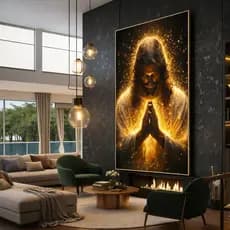 Quadro Decorativo A Luz Da Oração Divina Para Sala Quarto Cozinha
