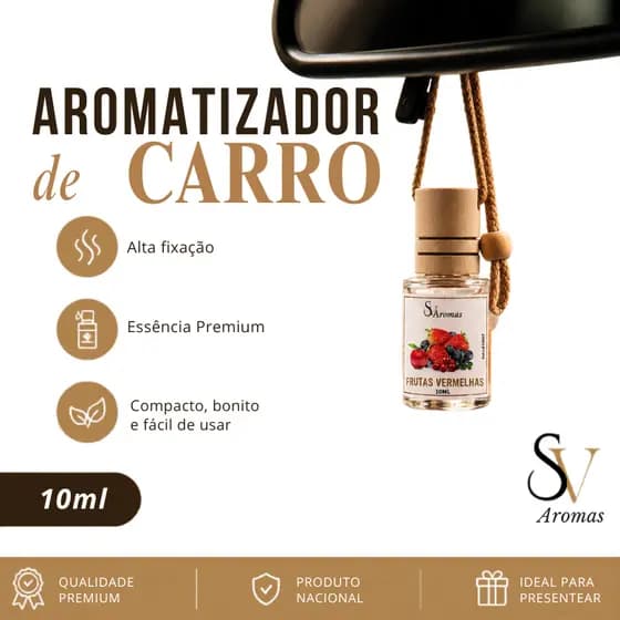 Kit 3,2,1 Perfume para Carro Premium Aromatizador de Carro Cheirinho de Carro Alta Fixação