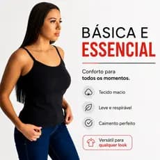 Kit 3 Regata Básica  Feminina de Alça Fina Blusa Leve Confortável Uso Diario