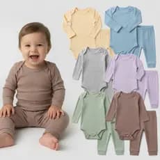 Kit 6 Body Bebê Manga Longa Calça Macacão Frio Roupa de Bebê Envio Rápido