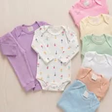 Kit 10 Peças Body Conjuntos Infantil Canelado Para Bebê Menino e Menina Envio Rápido