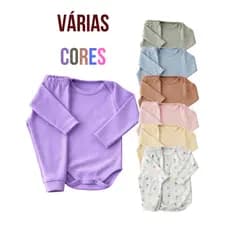 Kit 12 Peças Body Infantil Roupa para Bebê Menino e Menina Com Body de Botão e Calça Envio Rápido