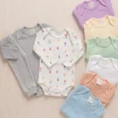Kit 8 Peças Body Calça Bebê Canelado Toque Suave Confortável Durável Envio Rápido