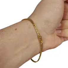 Pulseira Masculina 3mm Luxuosa Fecho Gaveta com Trava Feita em Moeda Antiga