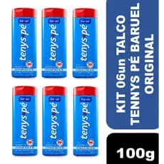 Kit 06un Talco Desodorante para os Pés Pó Original 100g – Tenys Pé Baruel