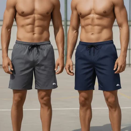 Kit 2 Shorts Tactel Elastano Masculina Bermuda Academia Praia Secagem Rápida Ultra Leve