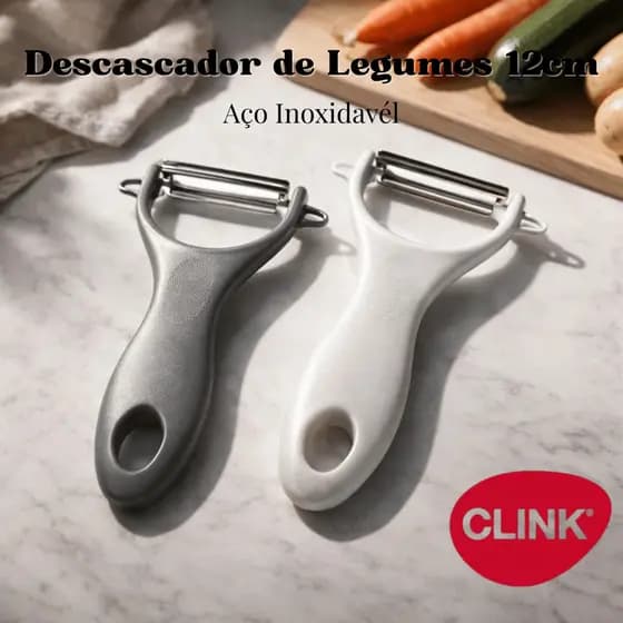 Kit 3 Descascador de Legumes 12,5x7,7cm Aço Inox – Clink / Cozinha Descascador Batata Utensílios