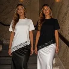 Kit 2 Blusas Femininas Com Renda Elegante Moda Feminina Casual Chique Tendência Inverno