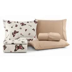 Kit Colcha Piquet Estampada Queen 6 Peças em Algodão