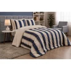 Edredom Coberdrom Queen Estampado com Sherpa 2.40x2.20