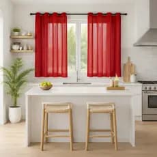 Cortina July Oxford para Cozinha – 2,30m x 1,20m Vermelha