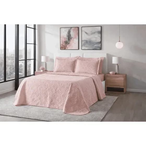 Kit Colcha Cobre Leito Bouti Casal 3 Peças – Elegância e Conforto para o Seu Quarto