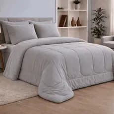 Edredom Queen de Plush Coberdrom Liso com Mantinha Soft 2.40x2.20