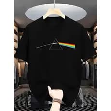 Camisa Rock In Roll Camiseta Banda Pink Floyd Arco Iris