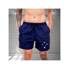 Short Tactel Bermuda Mauricinho Seca Rápido Time Raposa Máfia Azul Estrelas Cruzeiro