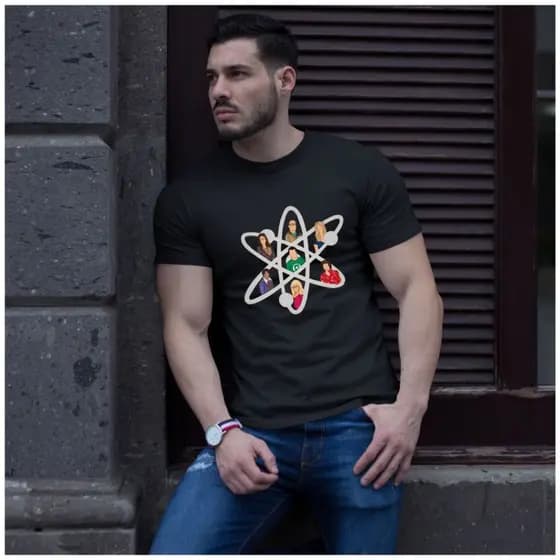 Camisa Masculina Camiseta Big Bang Theory Sheldon Leonard Penny Howard Rajesh 100% algodão Premium
