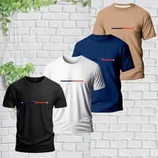 Kit 4 camisetas Malha Premium Camisa Paris Masculina 100% algodão 30.1