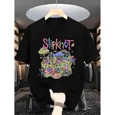 Camisa Rock In Roll Camiseta Banda Slipknot Metal Desenho