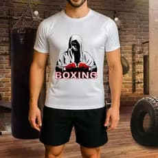 Camisa Masculina Dry Fit Camiseta Para Treino Fresca Poliéster Lutador Boxing