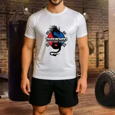 Camisa Masculina Dry Fit Camiseta Para Treino Fresca Poliéster Taekwondo Dragão