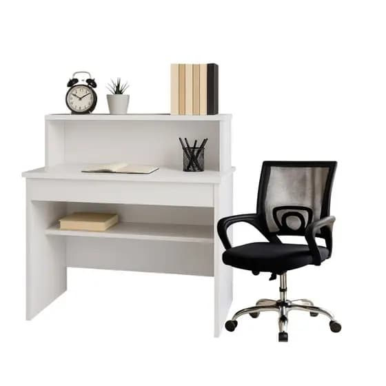 Kit Mesa Escrivaninha P/ Computador Organizador E Cadeira de Escritório Mash Ergonômica