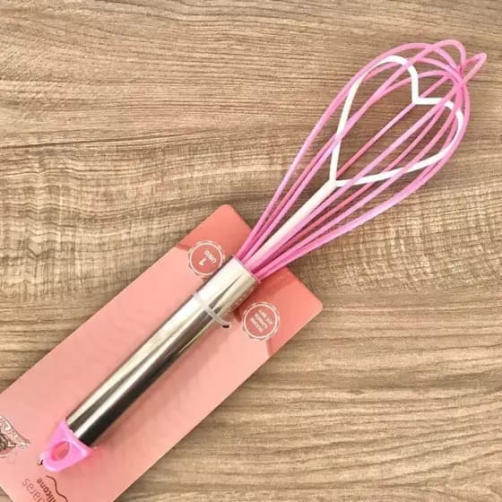 Fouet (fue) de silicone coração Rosa,pink,verde,lilas Silicone Cabo Inox