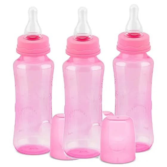 Mamadeira Rosa Barato 3uni P/ Menina 240ml
