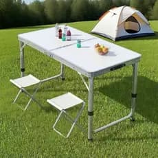 Mesa Dobrável Portátil Vira Maleta Camping Praia 120x60cm
