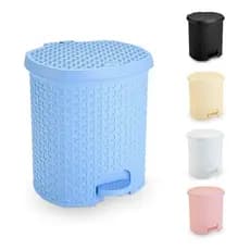 1 - Lixeira 6L Com Pedal Rattan Cozinha/Banheiro/Escritório/Quarto Bebê