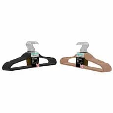 Kit Jogo 10 Cabides Veludo Antideslizantes ABS Metal 42cm Roupas Casacos Camisetas Jaquetas Ordene