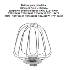BATEDOR DE MASSA LEVE CINZA PARA BATEDEIRA PLANETÁRIA ARNO COMPATÍVEL SX80/ SX84/BPA