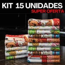 Kit 15 Panos de Prato Copa Atoalhado Estampado Felpudo Lindos