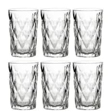 Jogo 6 Copos Vidro Diamond 400ml Copos Grandes para Água Suco e Drinks Vidro Grosso Original