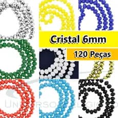Contas de Cristal 6mm Leitoso Facetado para Pulseira Guias Umbanda Candomblé - 120 Peças